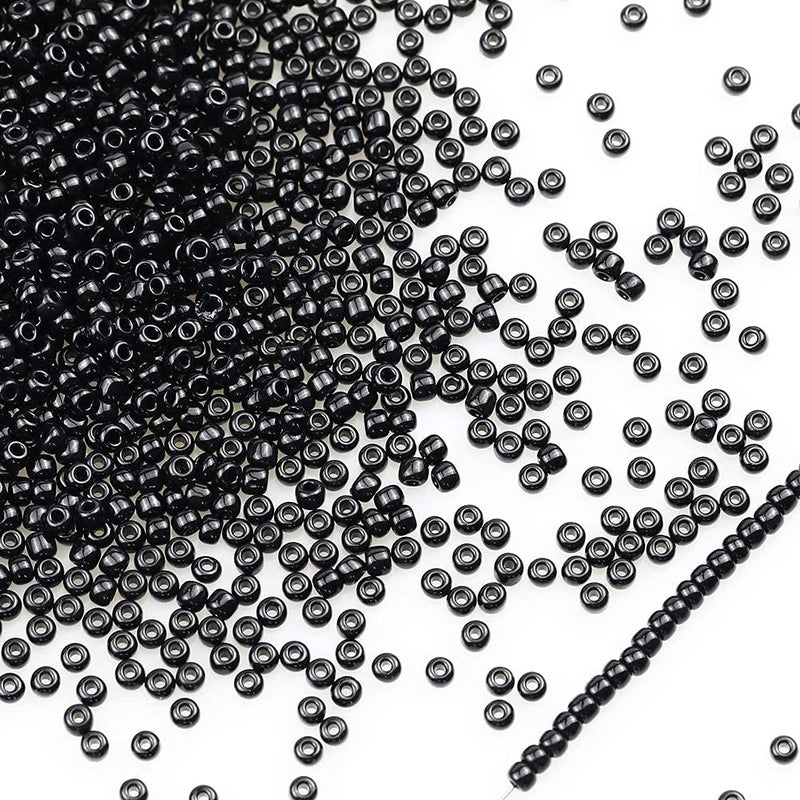 BALABEAD Opaque Black Color Loose Seed Beads About 4000pcs in Box 8/0 Glass Craft Seed Beads for Jewelry Making, Hole 0.7mm (Black) - Image 2